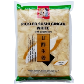 Pickled sushi ginger with sweeteners Gari, white, 1.5kg