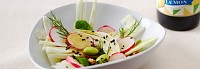 Fennel, edamame and walnut salad with Ponzu sauce