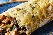 Oven-baked chicken burrito