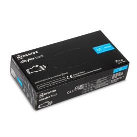 Одноразовые нитриловые перчатки, черные, размер M, 100 шт.