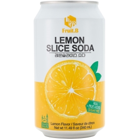 Gāzēts dzēriens ar citrona šķēlītēm, ar saldinātājiem, 340ml; Fruit.B