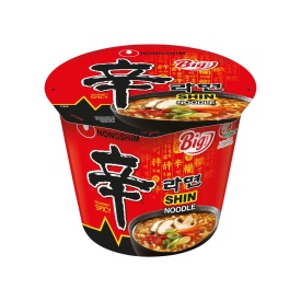 Ātri pagatavojama Ramen nūdeļu zupa bļodā Shin Ramyun, asa, 114g